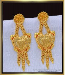 ERG1158 - Latest Heart Design Daily Wear Gold Plated Earrings for Women 