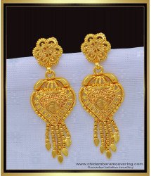 ERG1159 - 1 Gram Gold Light Weight Daily Use Dangle Earrings for Girls
