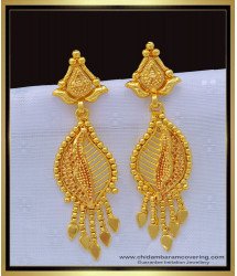 ERG1164 - Elegant Party Wear Leaf Design Earrings One Gram Gold Kammal Designs 