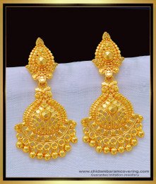 ERG1170 - Stunning Gold Bridal Wear First Quality Gold Plated Dangle Earrings Buy Online
