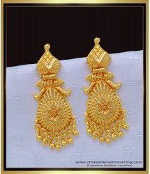 ERG1173 - Real Gold Pattern Gold Plated Guaranteed Daily Use Earrings Buy Online 