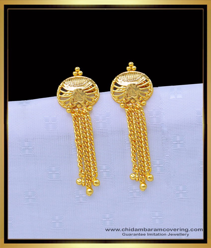 1 gram gold jewellery, gold plated jewellery, one gram gold earrings, daily wear earrings, light weight earrings,