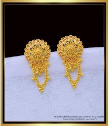 ERG1197 - Latest Flower Design Gold Plated Light Weight Earrings Best Price Online 