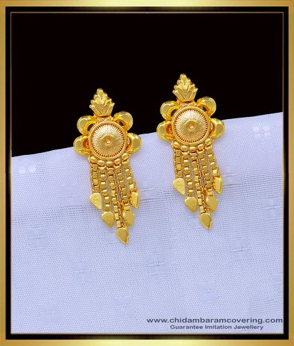ERG1198 - One Gram Gold Office Wear Gold Design Simple Earrings for Ladies 
