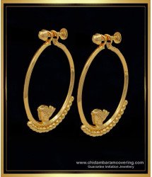 ERG1219 - Traditional Gold Design Ring Type Big Size Bali Earrings for Women