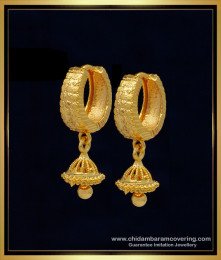 ERG1223 - Attractive Daily Wear Gold Jhumki Bali Earring Design Hoop Earrings Online 
