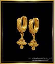 ERG1224 - Real Gold Design Daily Wear Gold Plated Hoop Jhumka Earrings Online