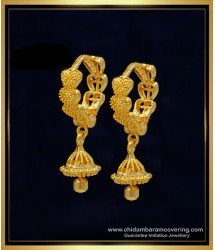 ERG1225 - Latest Light Weight Small Jhumkas Gold Designer Bali Design Hoop Earrings for Daily Use  