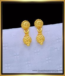 ERG1230 - Cute Gold Design One Gram Gold Chidambaram Covering Small Earring for Baby Girl