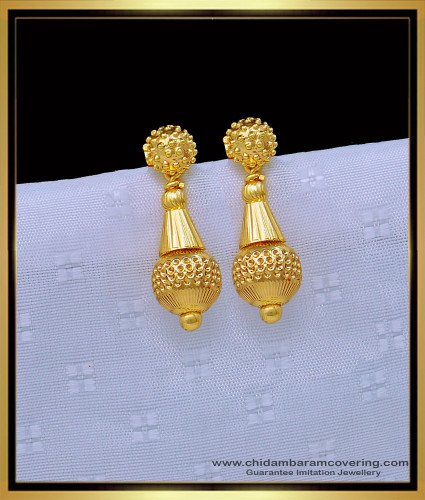 ERG1232 - Beautiful Daily Wear Pure Gold Plated Guaranteed Gold Design Small Earrings 