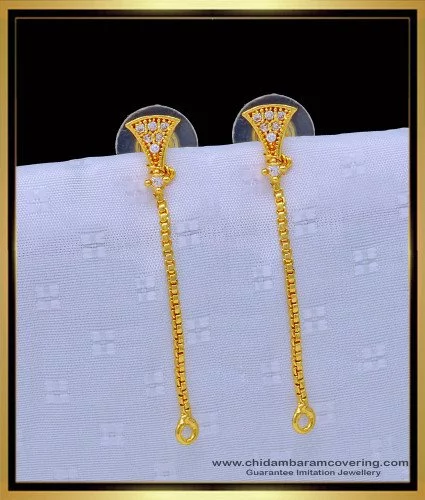 Emerald Hanging Chain Earrings – JewelryWardrobe