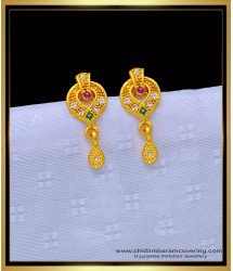 ERG1235 - Gold Plated Light Weight Multi Stone Small Stud Earring Online