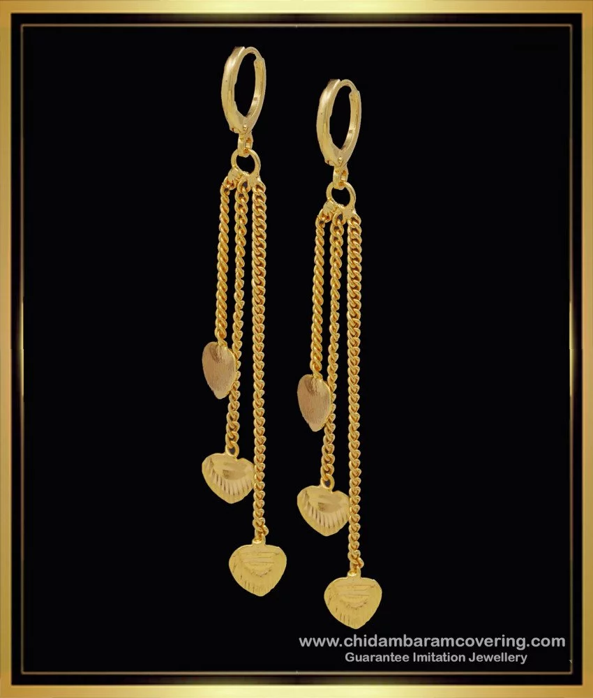Buy Elegant Daily Wear 1 Gram Gold Plain Heart Shape Earrings Buy Online