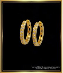 ERG1251 - American Diamond White Stone Bali Earrings Buy Online