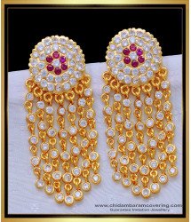 ERG1255 - Five Metal Most Beautiful Bridal Wear Impon Earring for Wedding 