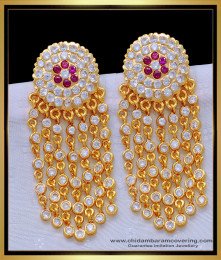 ERG1255 - Five Metal Most Beautiful Bridal Wear Impon Earring for Wedding 