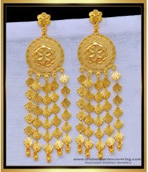 ERG1257 - Latest Design Party Wear Long Dangle Earrings for Girls Gold Plated Jewelry