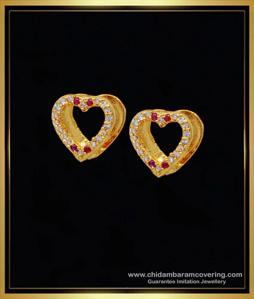 P.C. Chandra Jewellers Women 22Kt (916) Yellow Gold Geometrical Stud  Earrings - 1 Gram : Amazon.in: Fashion