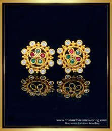 ERG1282 - Attractive Multi Stone Flower Design Party Wear Earrings for Women
