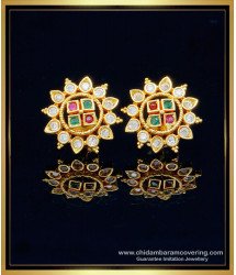 ERG1285 - Latest Earrings Collection Gold Covering Stone Earring for Women  