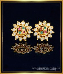 ERG1285 - Latest Earrings Collection Gold Covering Stone Earring for Women  