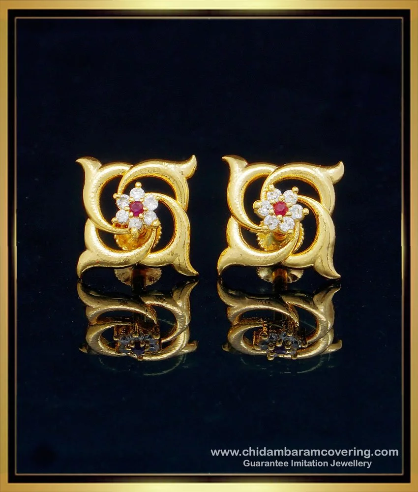 White Diamond Bezel Set Stud Earrings in Palladium - EC Design Jewelry