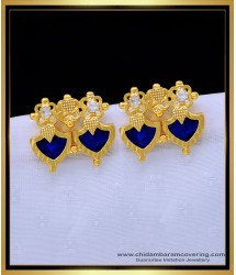 ERG1289 - Traditional Kerala Palakka Earrings Gold Plated Jewellery 