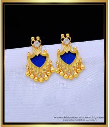 ERG1292 - Gold Plated First Quality White Stone Palakka Earrings for Women 