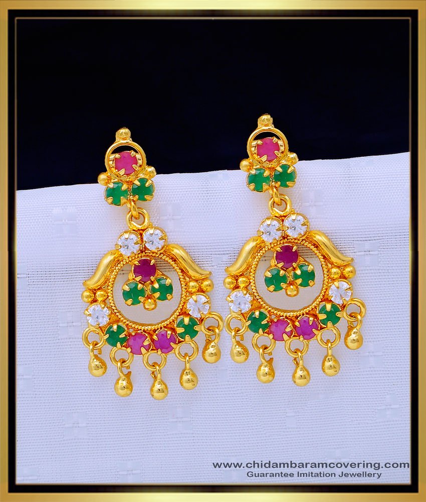  big danglers, plain danglers design,long chain earrings, stone earrings, covering thodu, kammal, thodu design, pink stone earrings