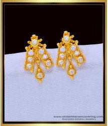ERG1320 - New Model American Diamond Party Wear White Stone Stud Earrings 