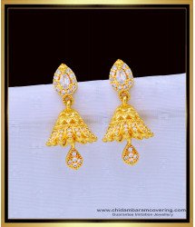 ERG1326 - Attractive Gold Design Medium Size Ad Stone Jhumkas Design