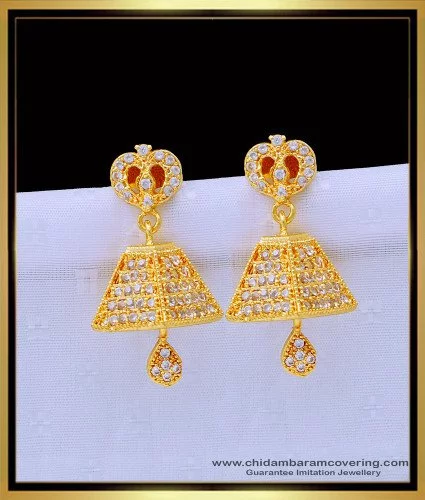 Buy Bia Two Tone Red & White Stone CZ Earrings Online – The Glocal Trunk