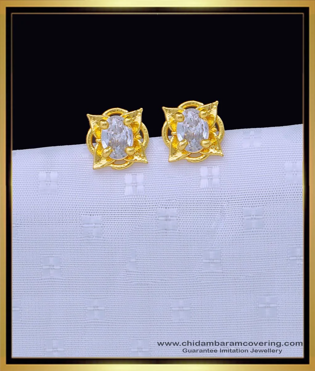 WWAKE Single Botany Tri-Stone Earring - Gold | Garmentory
