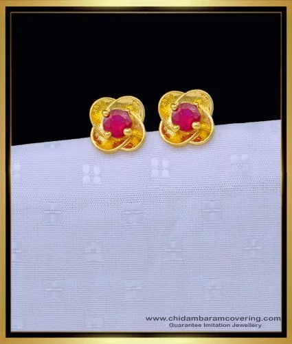 Manufacturer of Ladies 76 rose gold designer single stone earring -re66 |  Jewelxy - 149963
