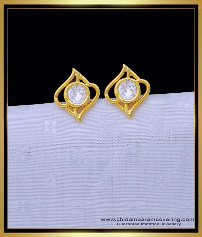 Diamond Single Round Stone Earrings (14K) – Popular J