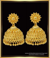 ERG1358 - Latest Gold Plated Bridal Big Umbrella Jhumkas Design Online