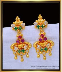 ERG1362 - South Indian Jewelry Daily Use Stone Earrings Thodu Design Buy Online 