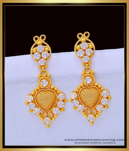 ERG1366 - Beautiful American Diamond White Stone Stud Earrings for Female 