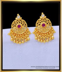 ERG1368 - New Model Single Stone Daily Wear Stud Earrings Gold Plated Jewellery 