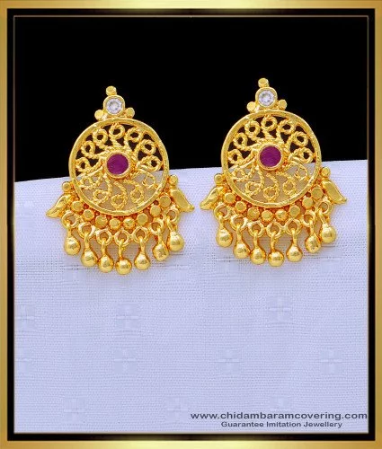 Buy 22Kt Fancy Chandni Model Gold Earrings 74VL7643 Online from Vaibhav  Jewellers