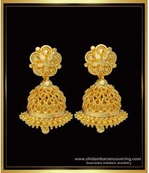 ERG1378 - Latest Gold Design Jimiki Kammal Gold Plated Jhumkas Online Shopping