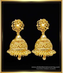 ERG1379 - Traditional Gold Jhumkas Design Gold Plated Jimiki Kammal for Daily Use