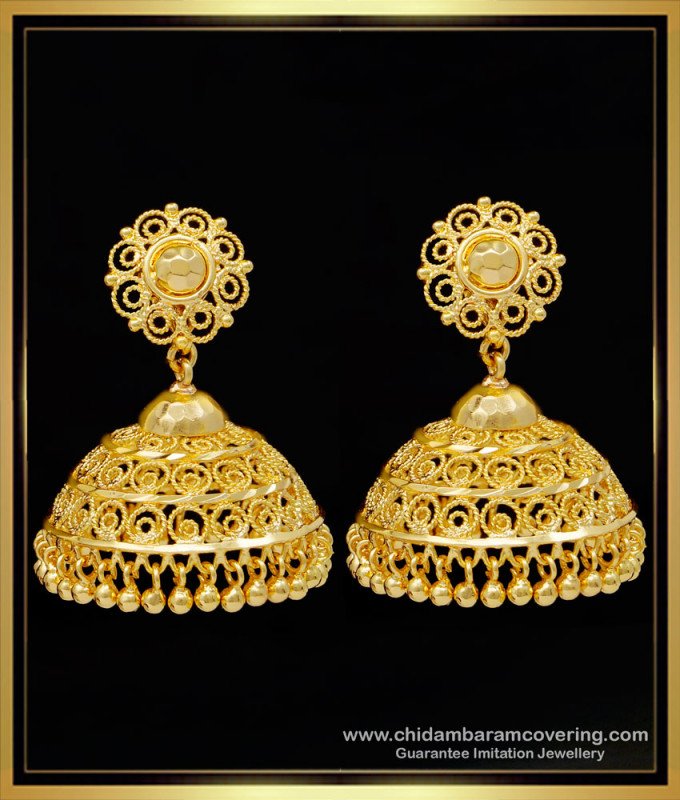ERG1382 - One Gram Gold Bridal Wear Big Size Umbrella Jhumkas Online  