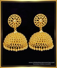ERG1383 - Beautiful Jhumkas Gold Plated Bridal Wear Big Size Jimiki Kammal New Design  