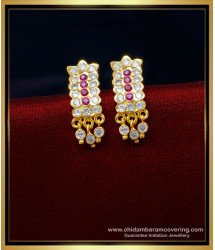 ERG1386 - Traditional South Indian Impon Jewellery Daily Use Impon Earrings 