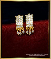 ERG1387 - Attractive White Stone Earrings 5metal Impon Kammal Buy Online 