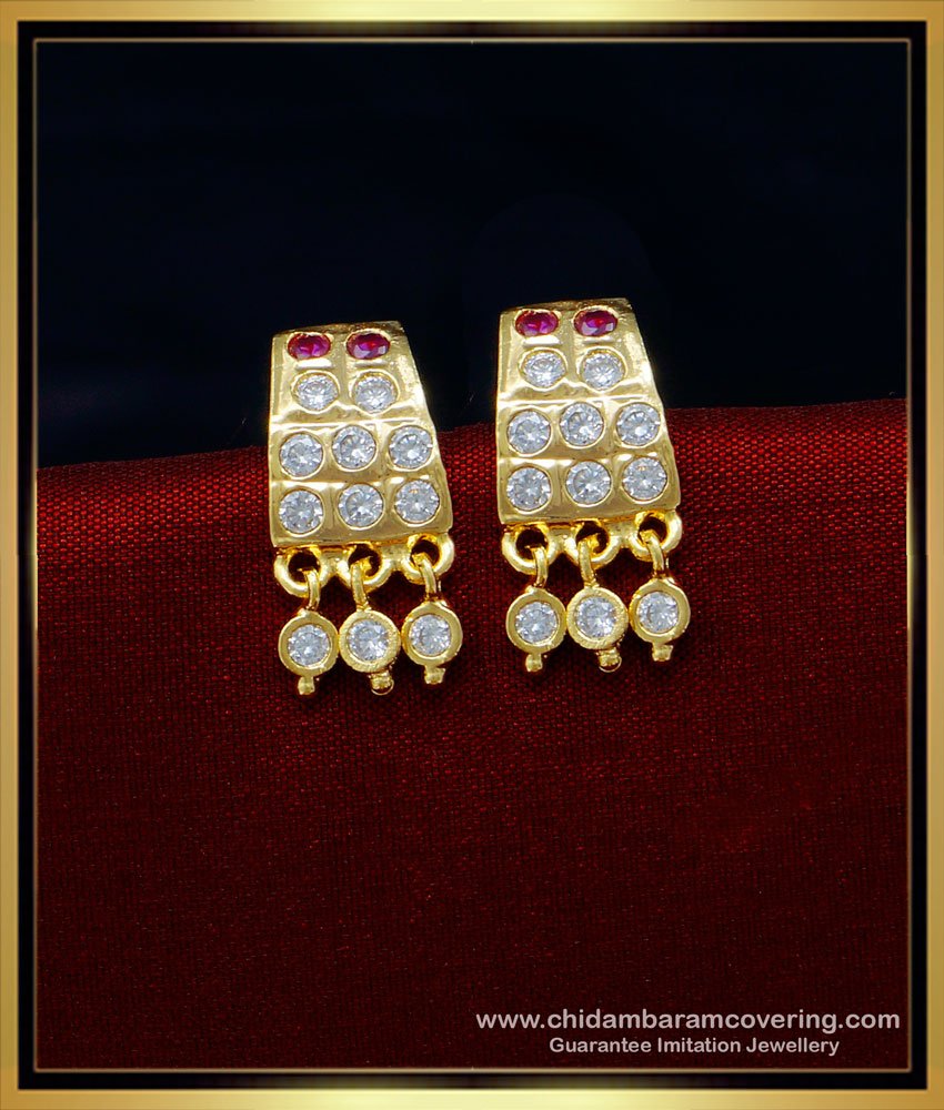 imitation jewelry,1 gm gold plated ear ring design, guarantee jewelry, stud, stone earrings, kal thodu, impon thodu, impon earrings, 
