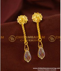 ERG139 - Long Chain Drops Earring Designs 1 Gram Gold Jewelry Online