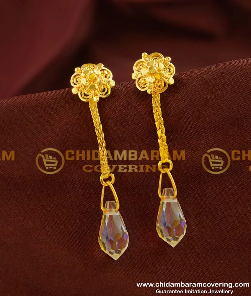 Long Drop 1 Gram Gold Earring (18 Karat) in Mumbai at best price by Shagun  Imitation Jewellery - Justdial