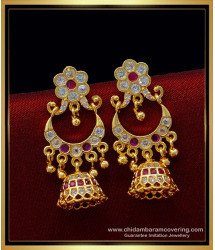 ERG1394 - Latest Collection One Gram Gold Bridal Wear Impon Earrings for Ladies 